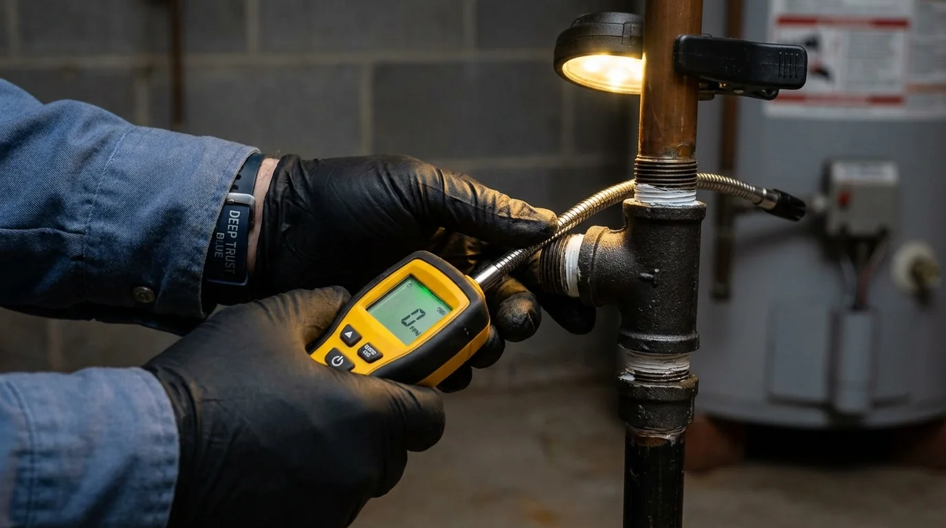 Gas leak detection with electronic sniffer by Johns Plumbing LLC in Dove Creek
